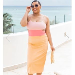 Colorblock Midi Dress